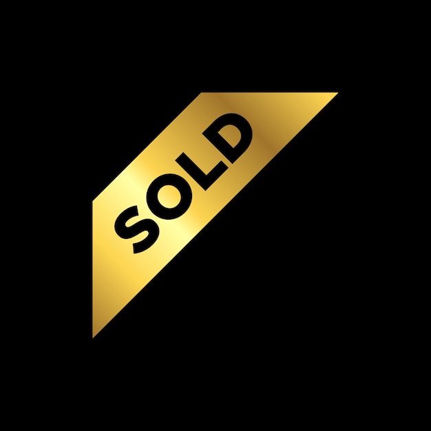 gold color sold sticker sold sign sold banner vector template