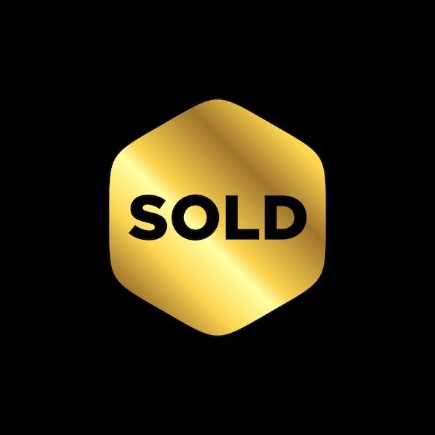 gold color sold sticker sold sign sold banner vector template