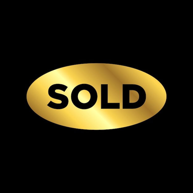 Vector gold color sold sticker sold sign sold banner vector template