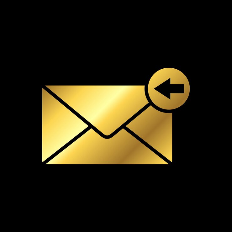 Vector gold color trendy envelope icon vector template
