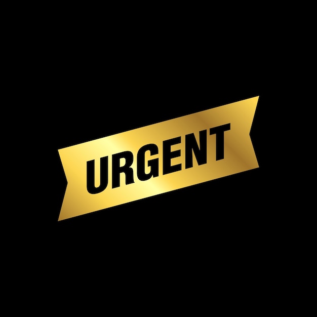 gold color urgent tag urgent isolated peeler vector template