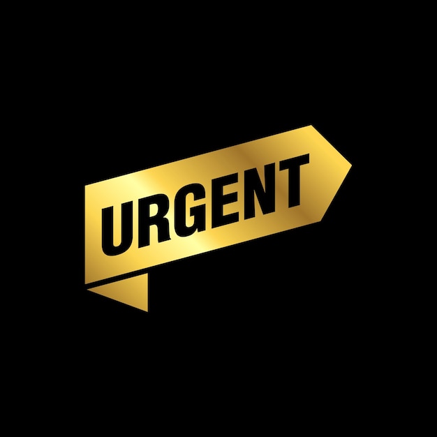 gold color urgent tag urgent isolated peeler vector template