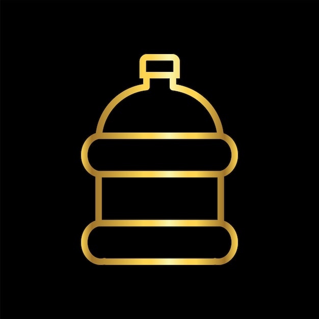 gold color water bottle icon vector template logo trendy collection flat design
