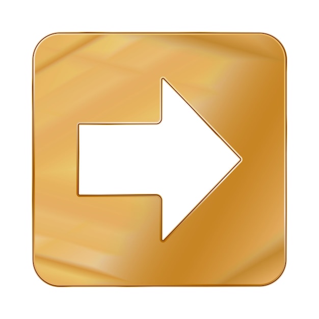 Gold Colored Metal Chrome web icon arrow