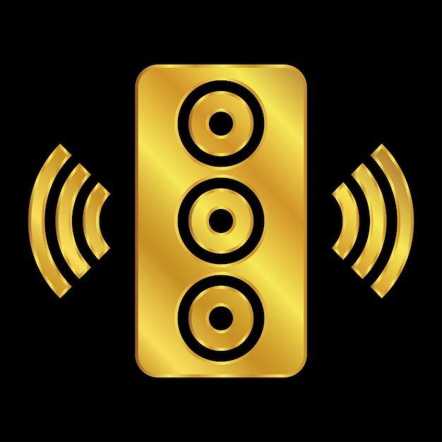 gold colored speaker illustration