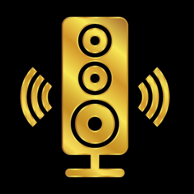 gold colored speaker illustration