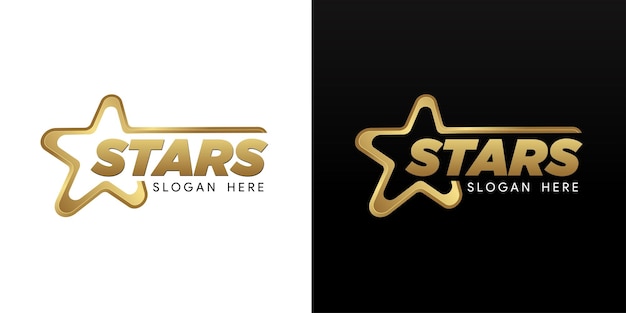 gold colored star logo for business and company