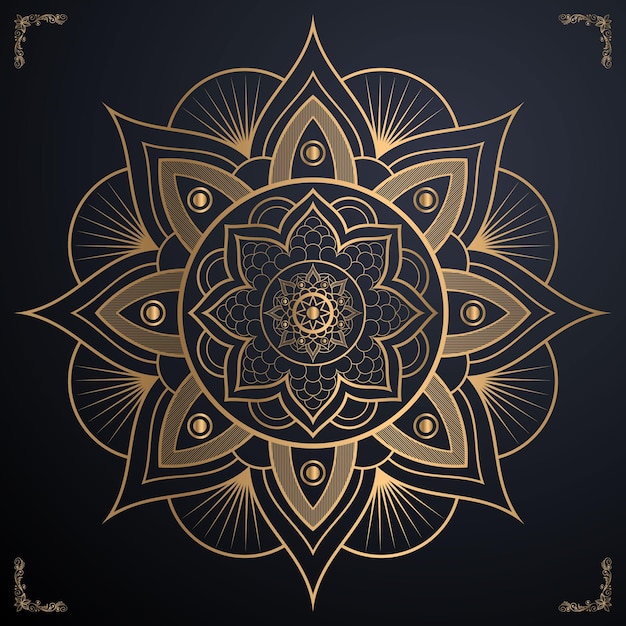 Gold colorful mandala background and vector file download