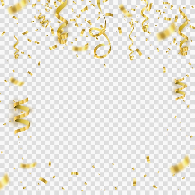 Gold Confetti frame Isolated