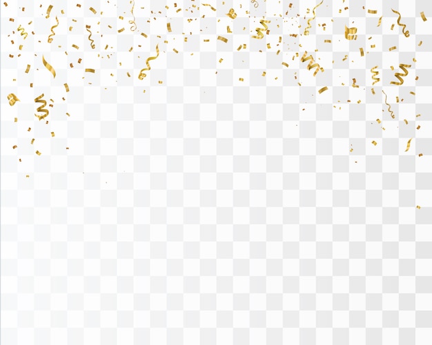 Vector gold confetti isolated. celebrate vector illustration