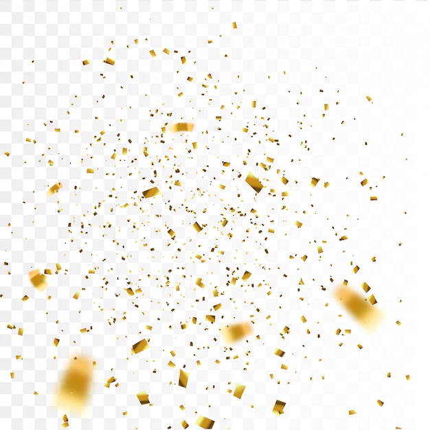 Gold Confetti Isolated. Celebrate Vector Illustration