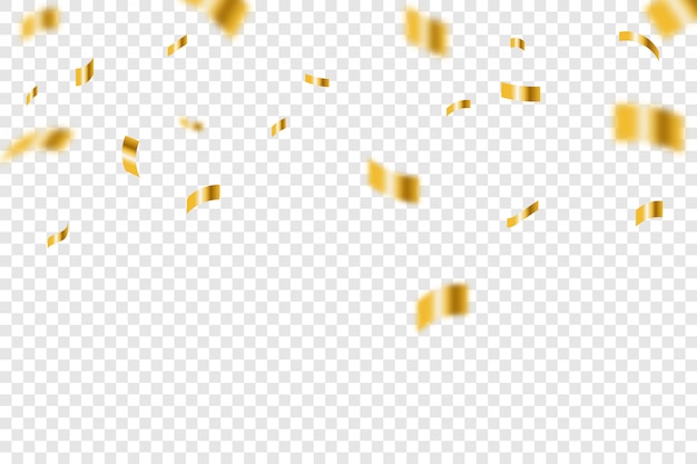 Gold Confetti Party Celebration Background With Ribbons And Particles