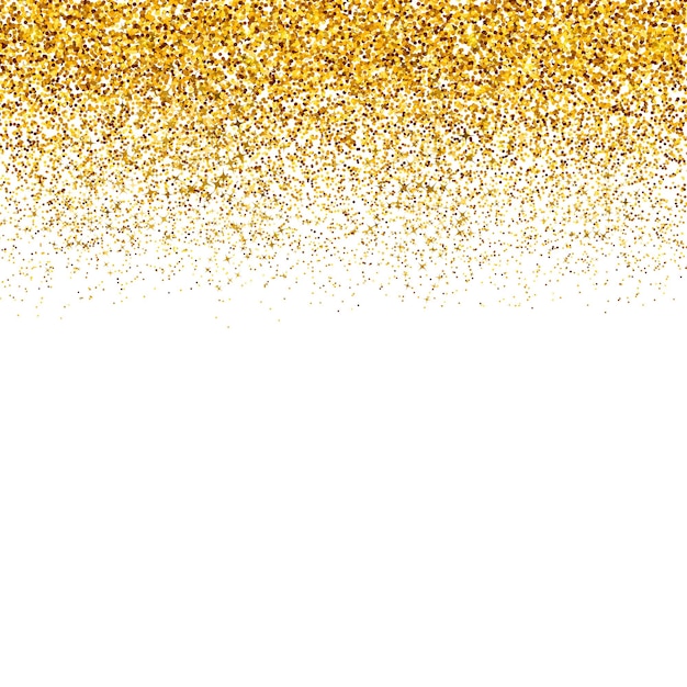 Gold confetti vector background Falling golden dots border isolated on white Gold glitter texture effect Easy to edit template