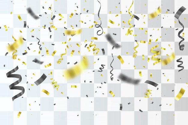 Vector gold confetti vector background