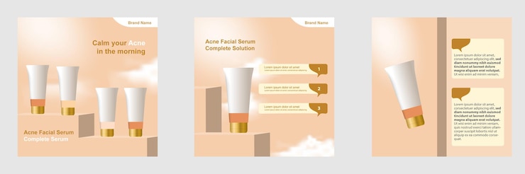 Vector gold cosmetic social media post banner template with platform podium display product background