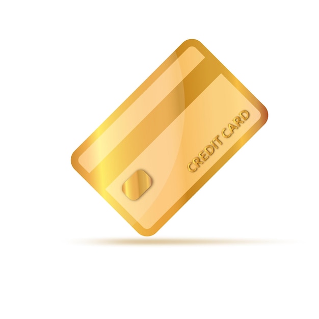 Vector gold credit card icon. vector illustration. symbol of credit card isolated