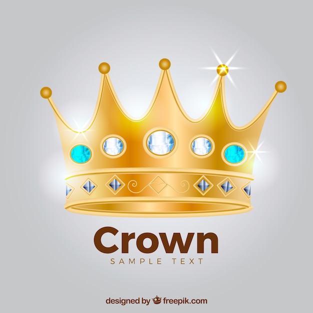 Gold crown in realistic design