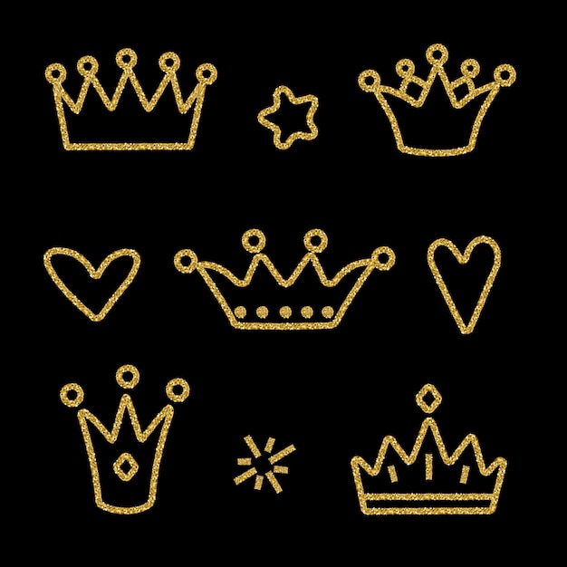 Gold crown set on black