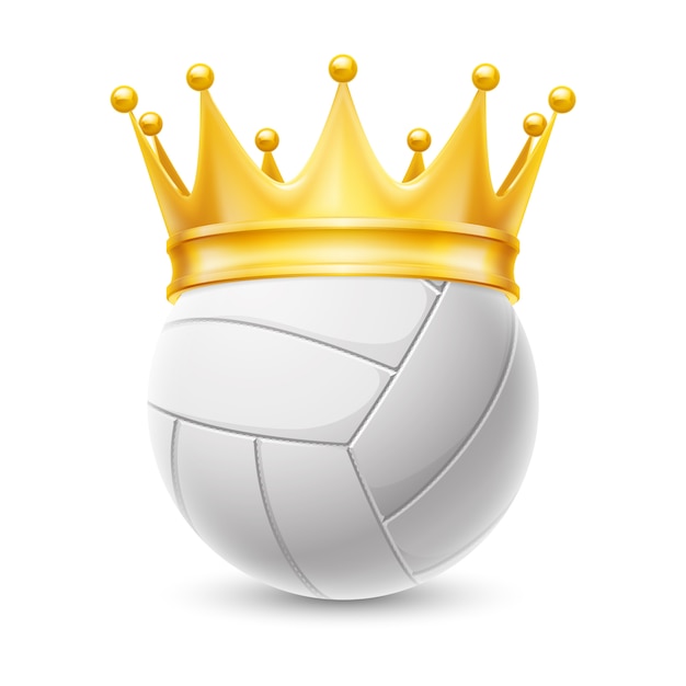 Gold crown on a volleyball ball