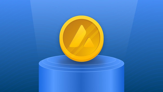 Gold Cryptocurrency Coin Display with Podium