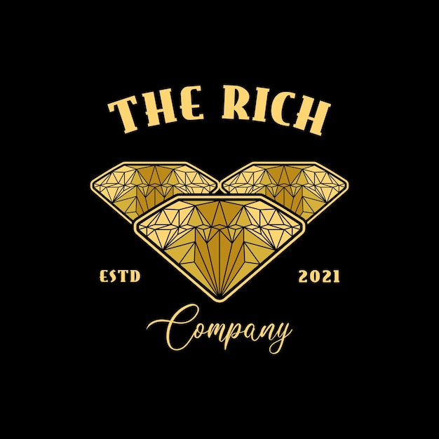 Логотип gold crystal diamond для роскошного ювелирного магазина, дизайнерское вдохновение