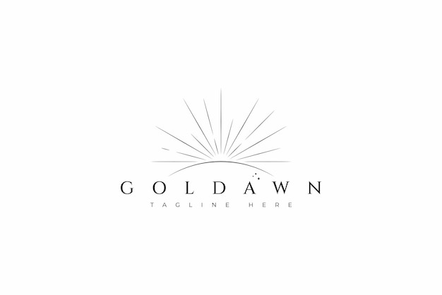 Gold Dawn Sun Bright Luxury Concept Sacred Geometry Sign Symbol Brand Identity Logo