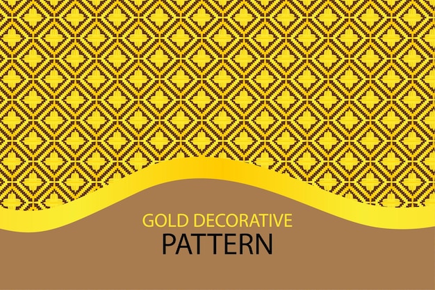 Vector gold decorative mozaic pattern vintage art