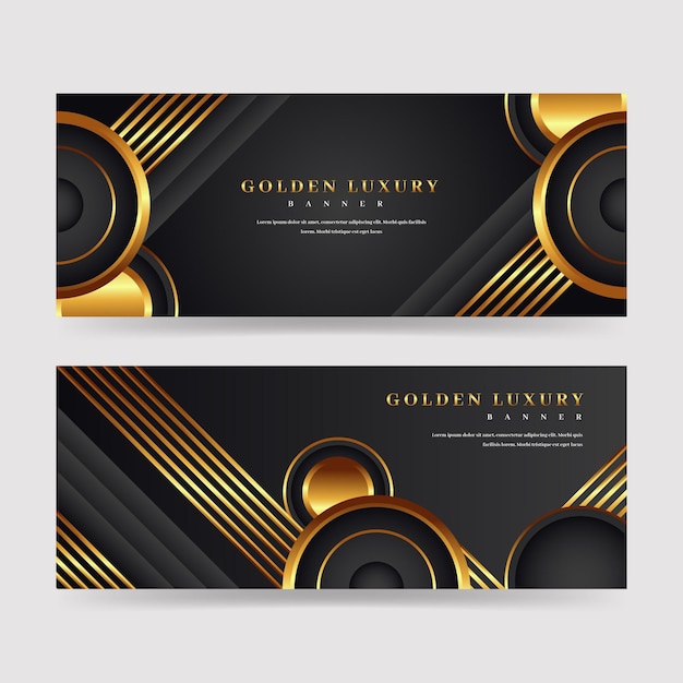 Vector gold detailed banners pack