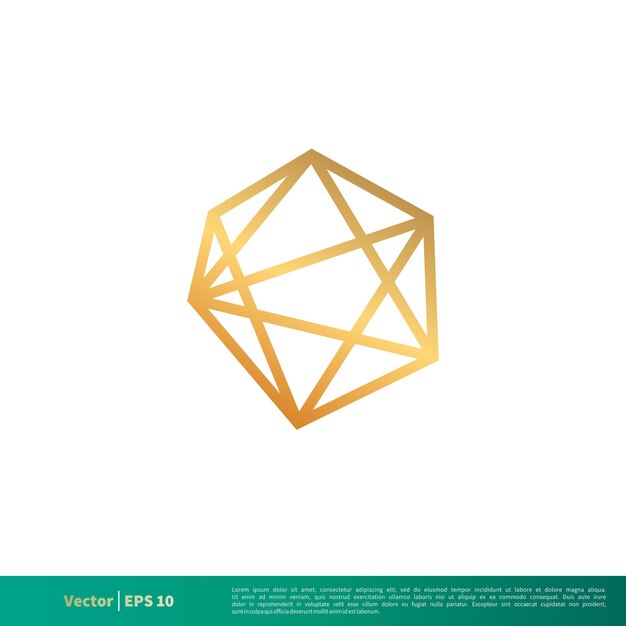 Gold Diamond Gemstone Vector Icon Logo Template Illustration Design Vector EPS 10