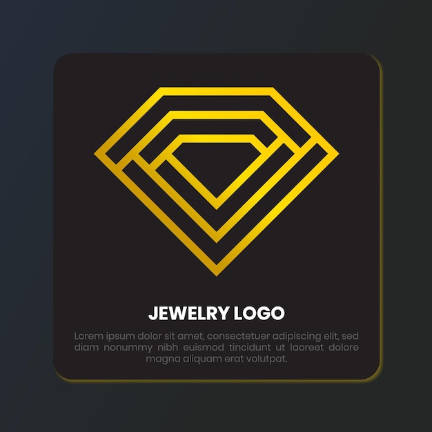 Gold diamond jewelry luxury logo design