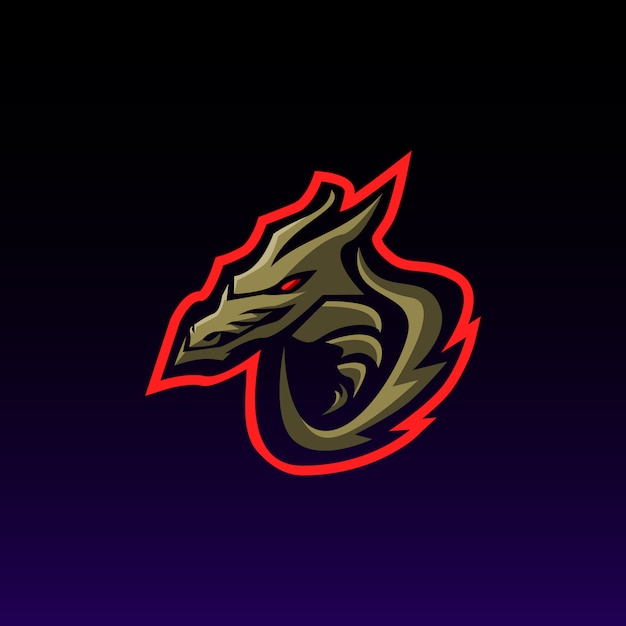 Vector gold dragon gaming mascot