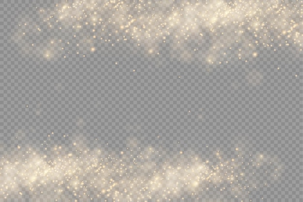 Vector gold dust particles bokeh christmas golden light effect sparkle yellow sparks star blur vector