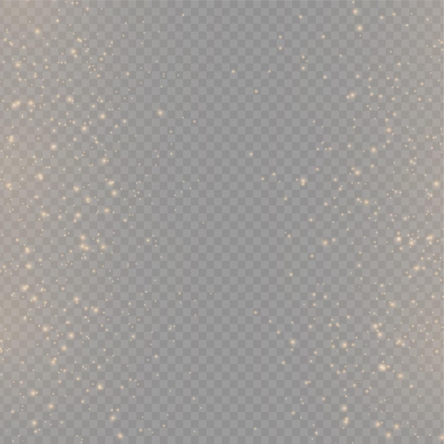 Particelle di polvere d'oro bokeh natale effetto luce dorata scintilla scintille gialle stelle sfocatura vettore