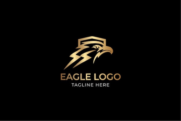 Vector gold eagle logo design