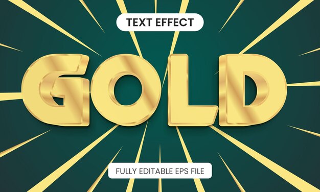 Gold editable 3d text effect