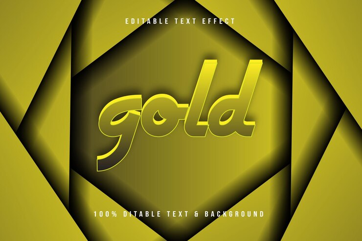 Vector gold editable text effect 3d emboss cartoon style