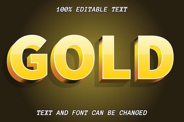 Gold editable text effect modern style