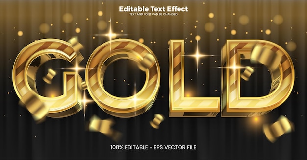 Gold editable text effect in modern trend style premium vector