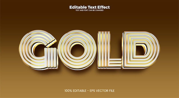 Gold editable text effect in modern trend style