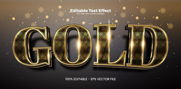 Vector gold editable text effect in modern trend style