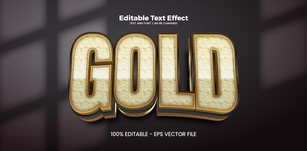 Gold editable text effect in modern trend style