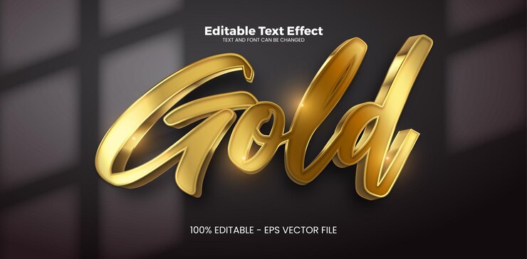 Vector gold editable text effect in modern trend style