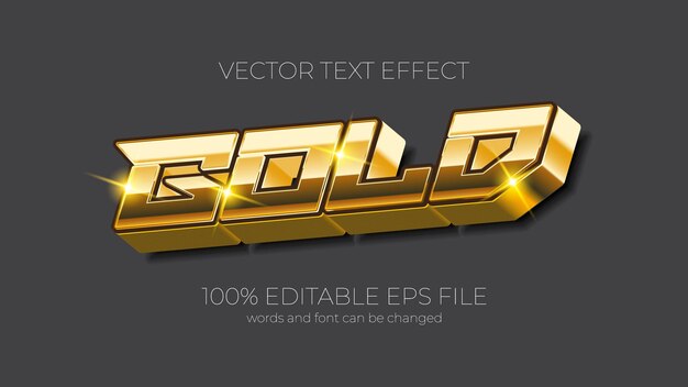 Gold editable text effect style EPS editable text effect