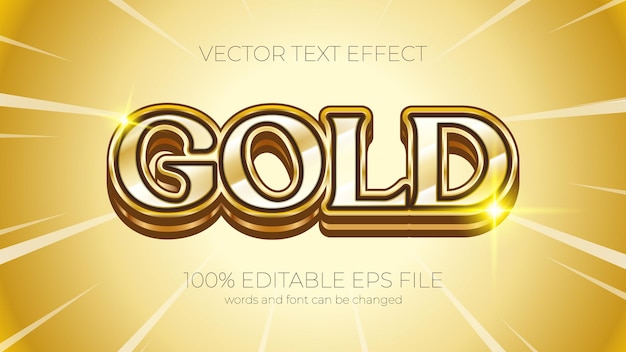 Vector gold editable text effect style eps editable text effect