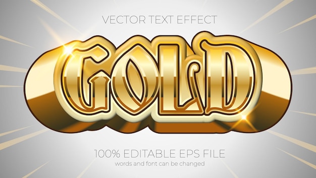 Vector gold editable text effect style eps editable text effect