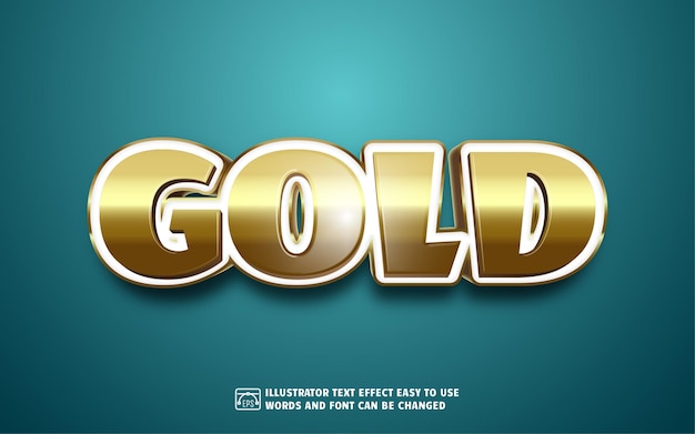 Gold - editable text effect style