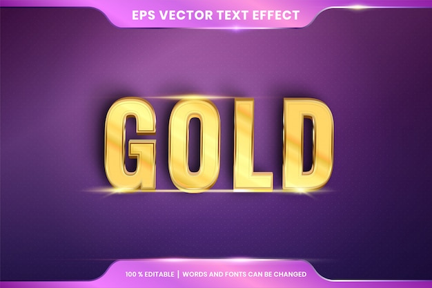 Gold editable text effect style