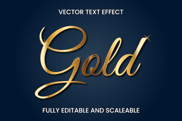 Vector gold editable text effect