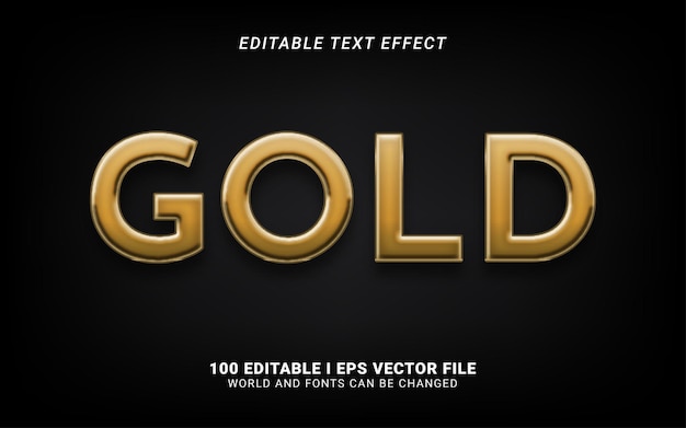 Vector gold editable text effect