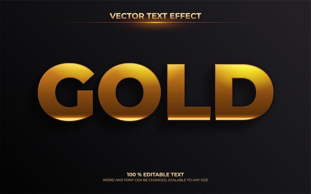 Vector gold editable text effect